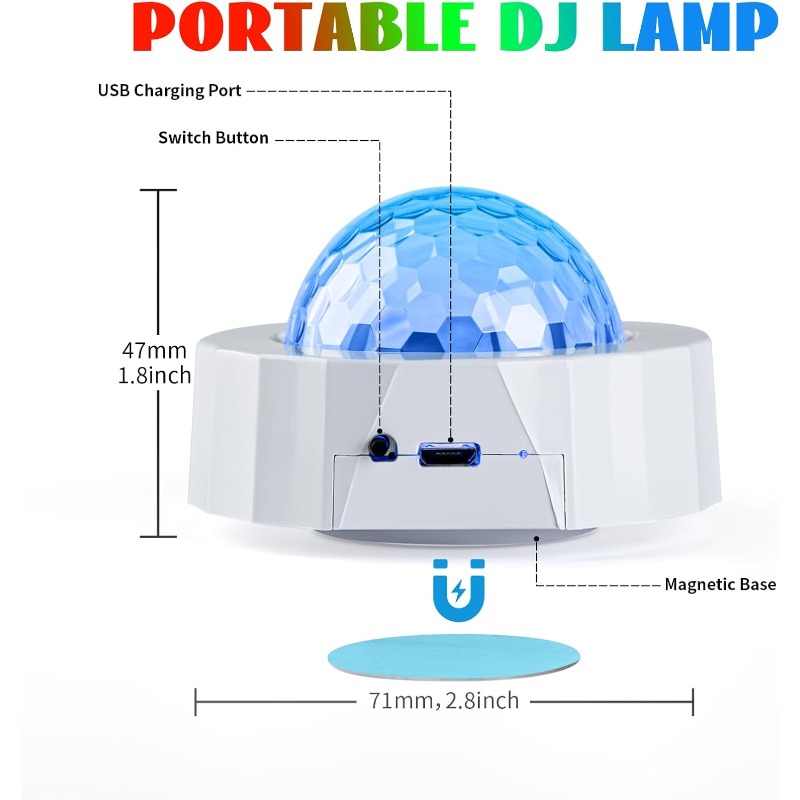 Bola disko mobil, bola disko M - Audio Music Dj ulasan dan harga